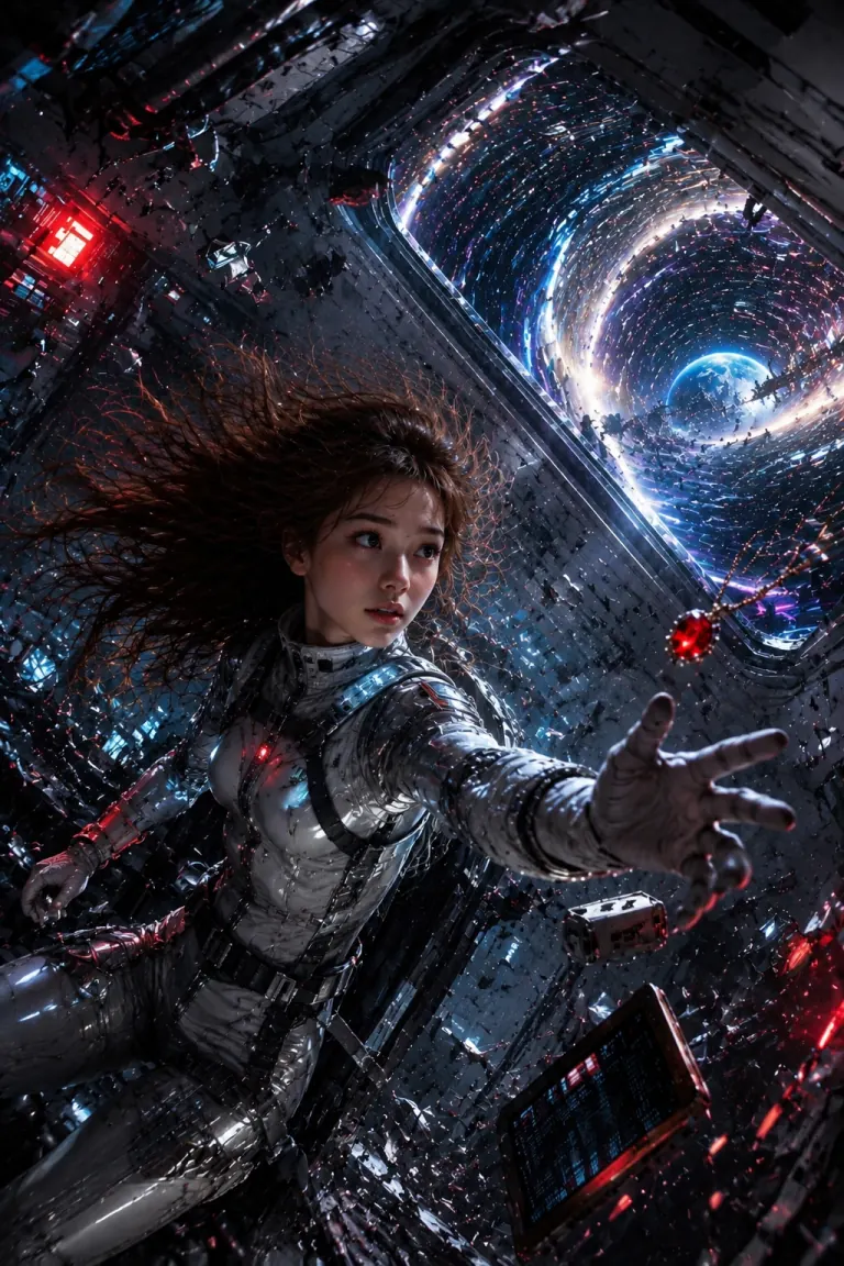 科幻人物在宇宙飞船内操作界面的《异星游记》概念视觉